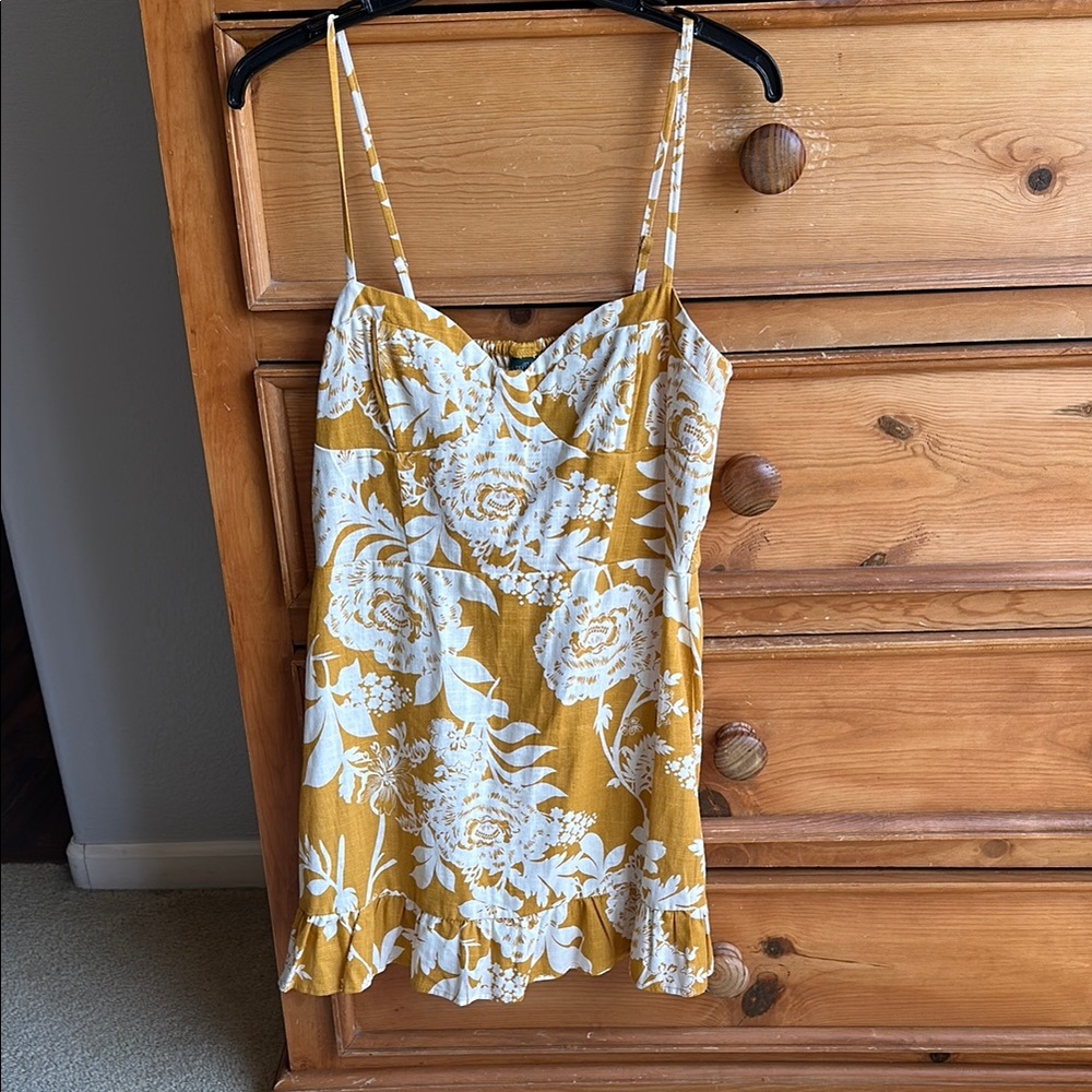 Wild Fable Yellow Floral Mini Dress, size medium